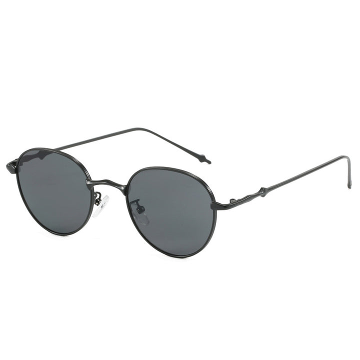 Ladies elegant round sunglasses with stylish metal frame Bowlift