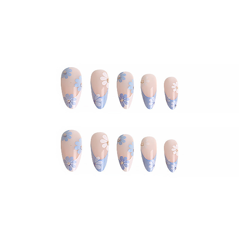 Artistic acrylic nails with flower design Bowlift