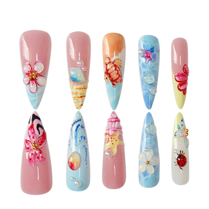 Artistic Ocean-Inspired Nail Art Enhancements Bowlift