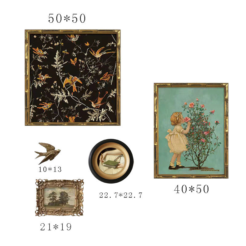 Framed Bird and Flower Art Print