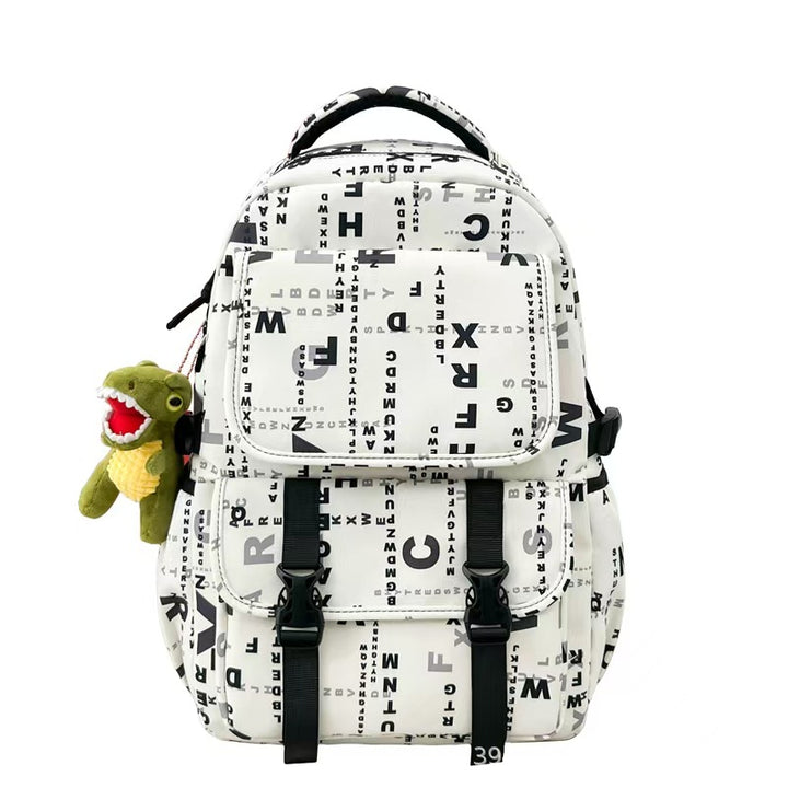 Graphic Print Large Capacity Backpack Bowlift