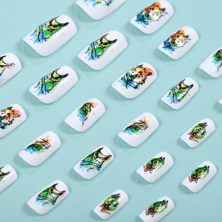 Artistic Animal Motif Press-On Nail Set Bowlift
