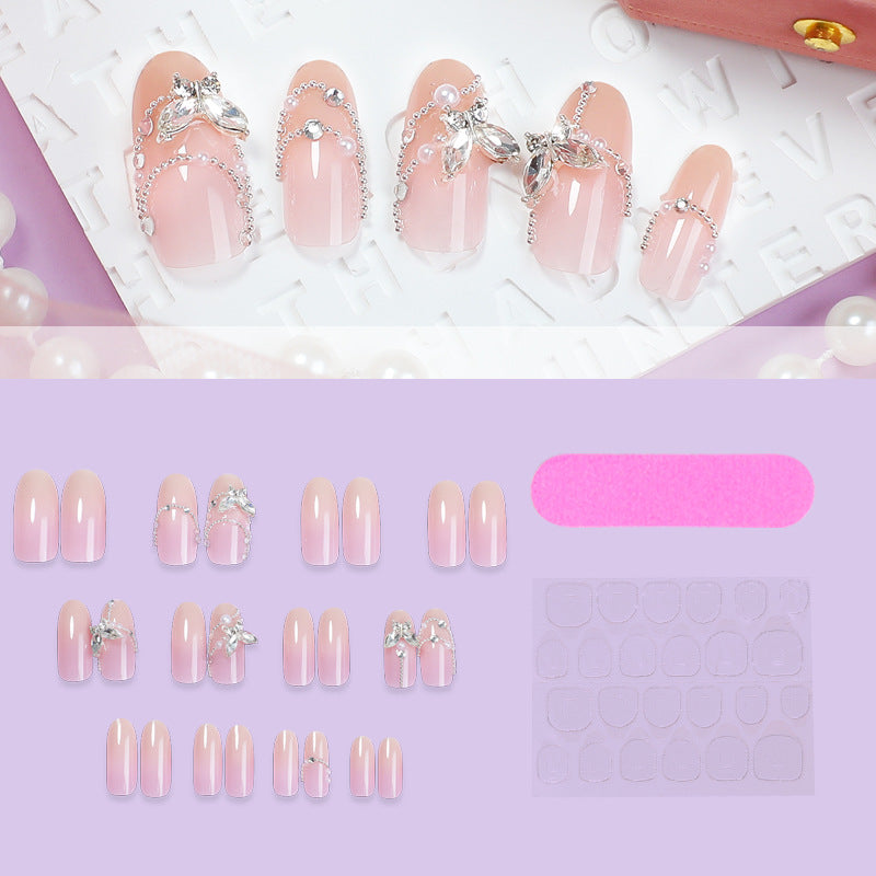 Crystal-Embellished Press-On Nail Set Bowlift