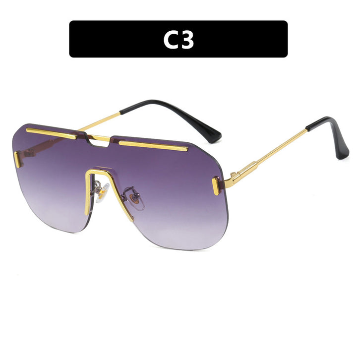 Women's geometric sunglasses with stylish metal frame and UV protection Bowlift