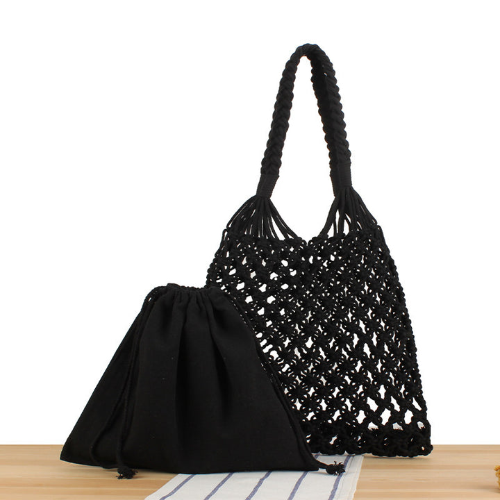 Handmade mesh tote bag with inner pouch Bowlift
