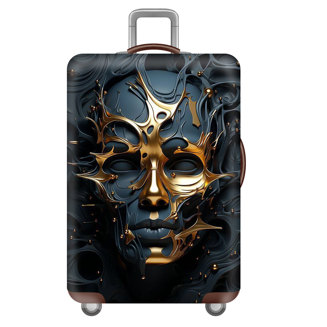 Unisex large hard shell suitcase with sturdy trolley handle and elastic motif protective cover superhero design Bowlift