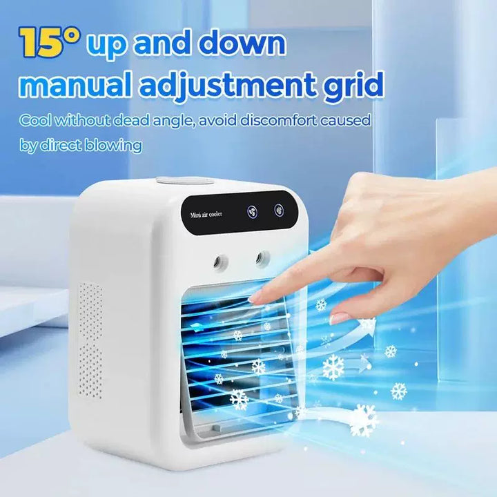 Unisex One Size USB-powered Desktop Vaporizer Cold Air Cooler and Humidifier with refillable top fill tank adjustable directional louvers quiet operation Bowlift