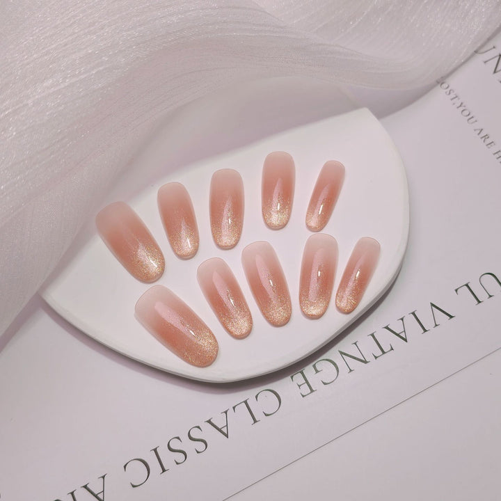 Elegant French Tip Press-On Nails Bowlift