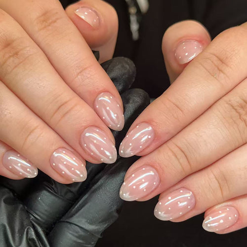 Elegant Nail Extensions with Gloss Finish Bowlift
