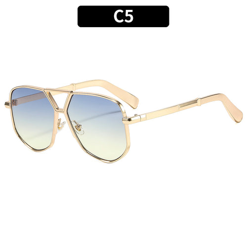 Geometric Oversized Aviator Sunglasses  1787664349