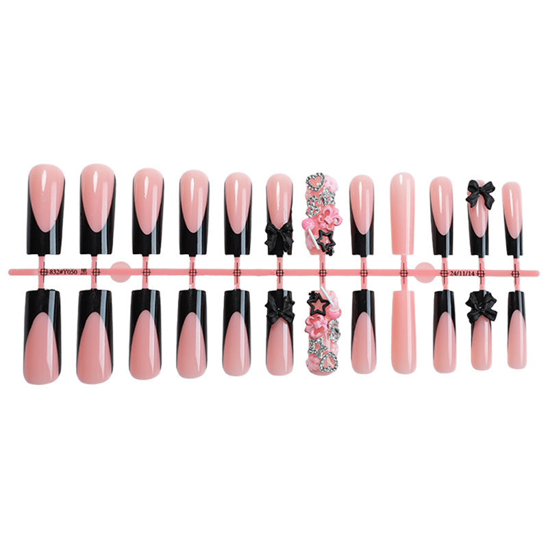 Artificial nail set with elegant accents and creative design Bowlift