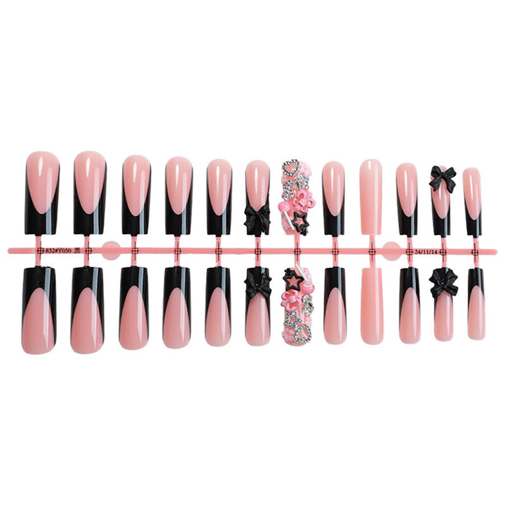 Artificial nail set with elegant accents and creative design Bowlift