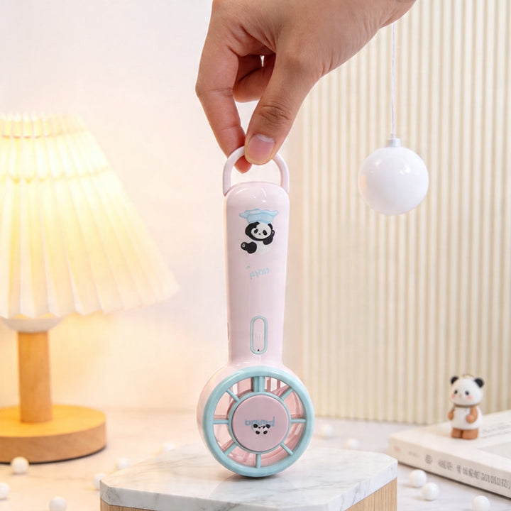 Ladies Portable Mini Fan with LED Lighting and Movable Elements Bowlift