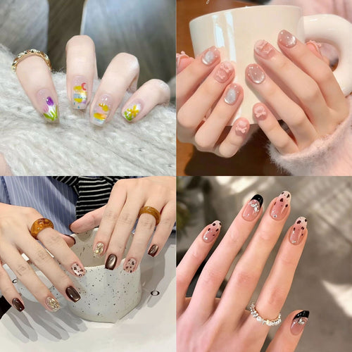 Glamorous artificial nails with glitter and ombre design Bowlift