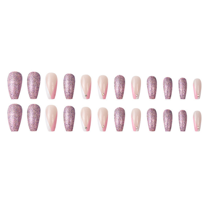 Decorative Glittery Press-On Nail Art Bowlift
