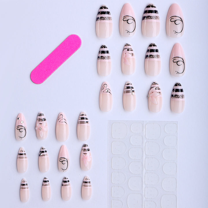Artful Nail Extensions with Elegant 3D Decorations Bowlift