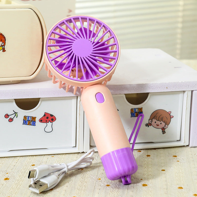 Women's Portable Mini Fan with Ergonomic Grip and USB Charging Function Bowlift