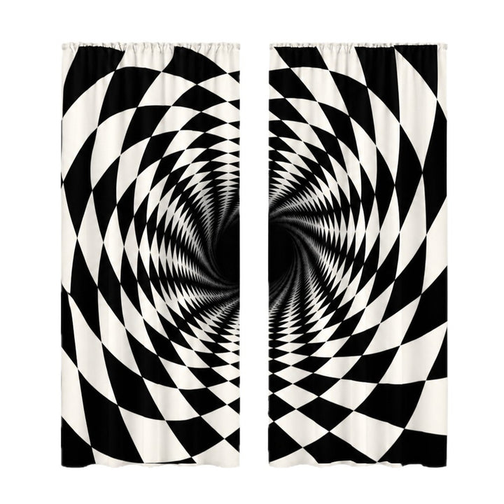 Abstract Wave Patterned Curtains