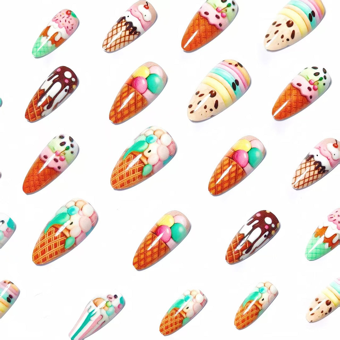 Creative Art Nails with Ice Cream Design Bowlift