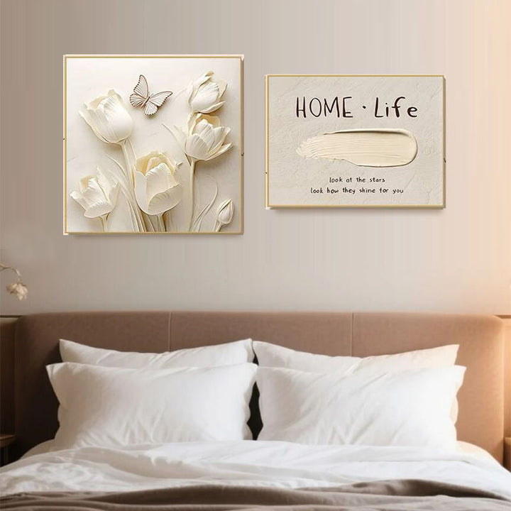 Elegant Floral Relief Wall Decor