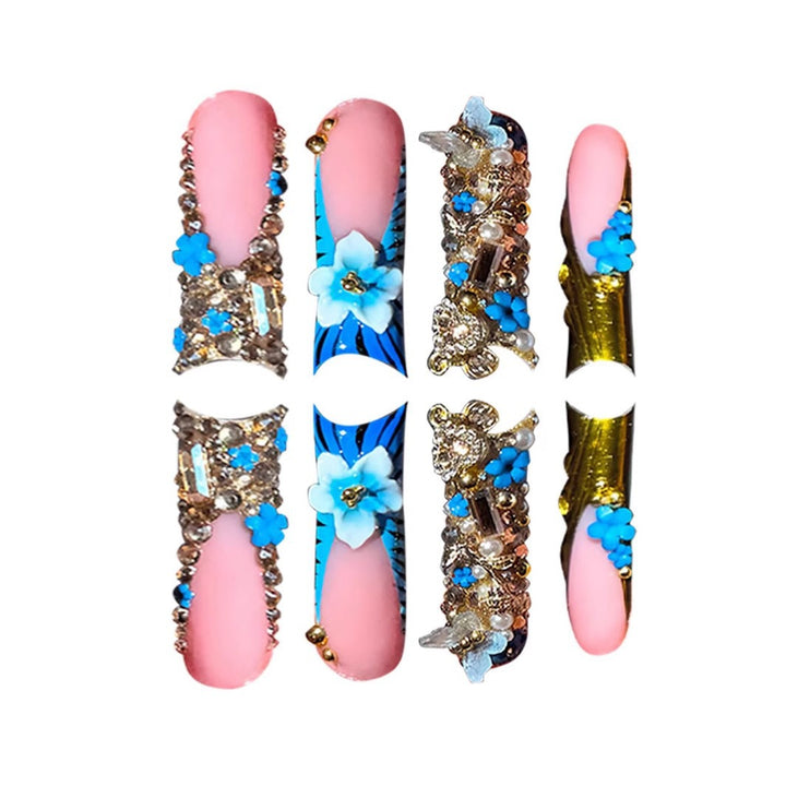 Exquisite Crystal-Embellished Nail Art Extensions Bowlift
