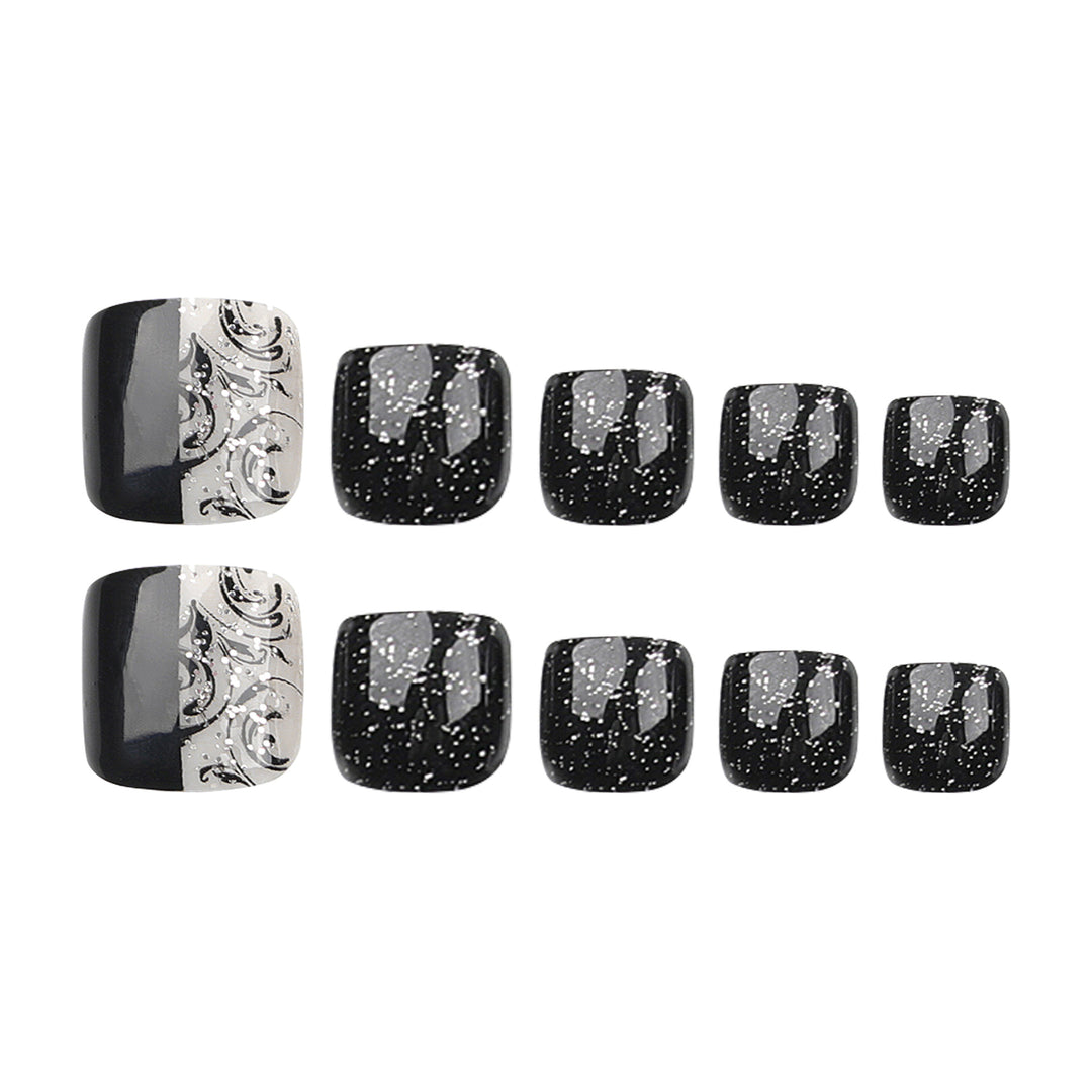 Elegant foot nail art with detailed design Bowlift