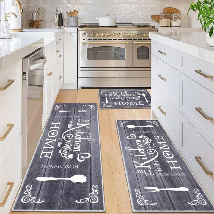 Anti-Fatigue Memory Foam Kitchen Runner and Square Mat Set with Non-Slip Backing Bowlift