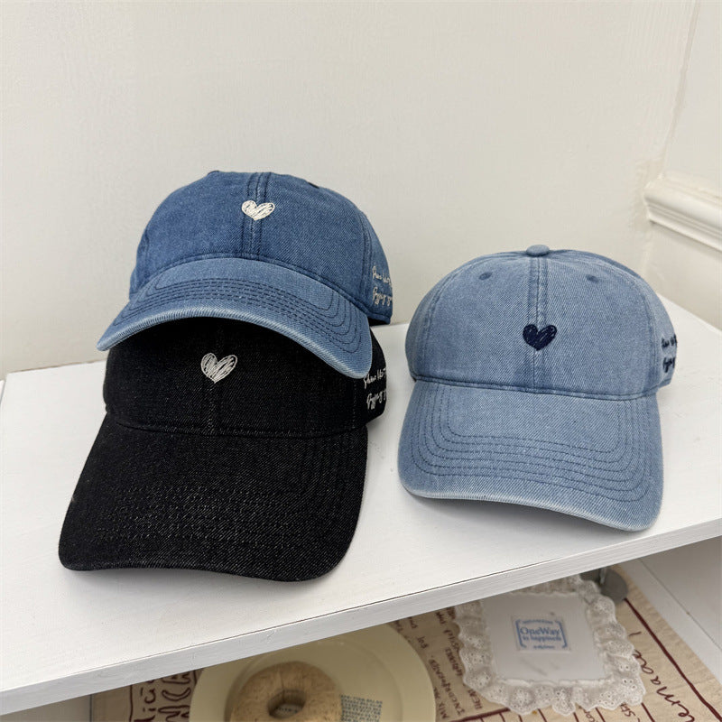 Women's Casual Embroidered Denim Baseball Cap Bowlift
