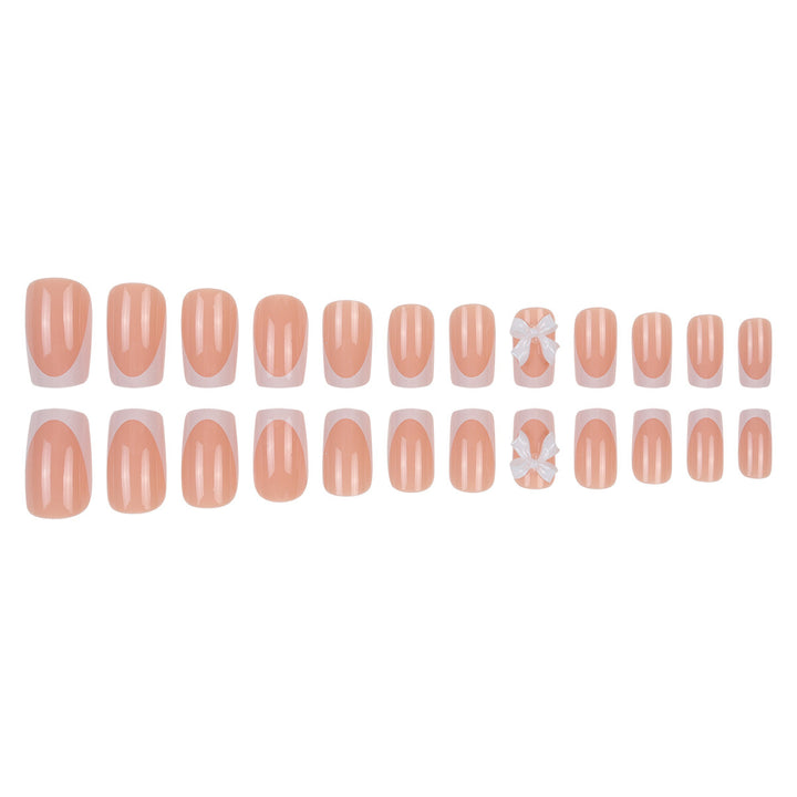 Decorative Press-On Nail Set with Bow Accents Bowlift