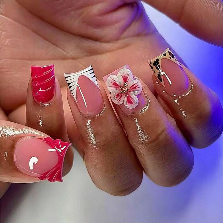 Creative Floral Press-On Nail Art Set Bowlift