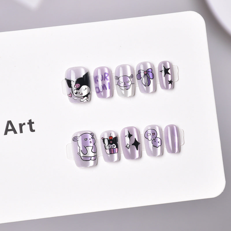 Elegant French Tip Press-On Nail Art Bowlift