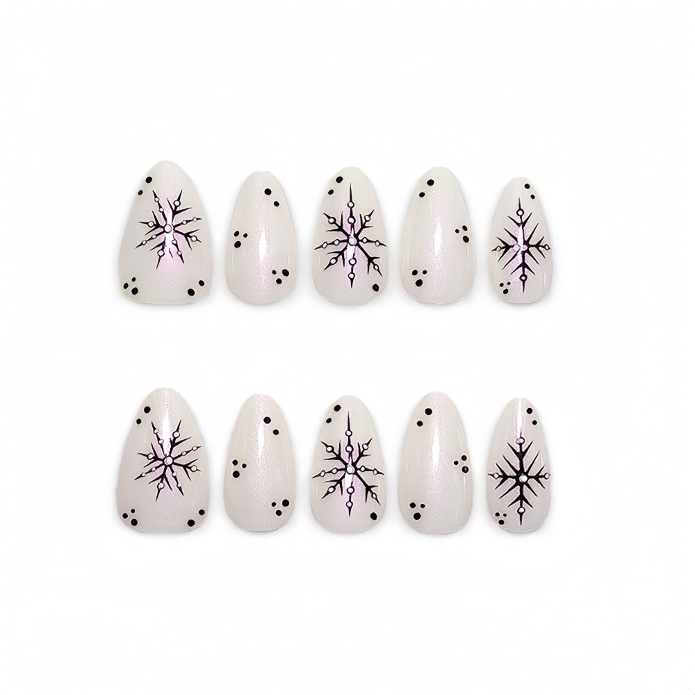 Creative Art Nails with Elegant Snowflake Design Bowlift