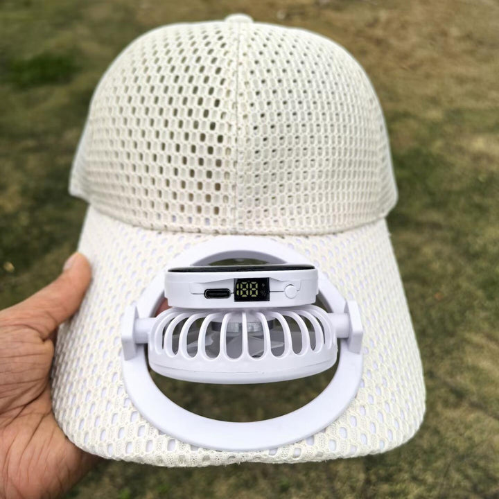 Breathable sports cap with removable USB fan Bowlift