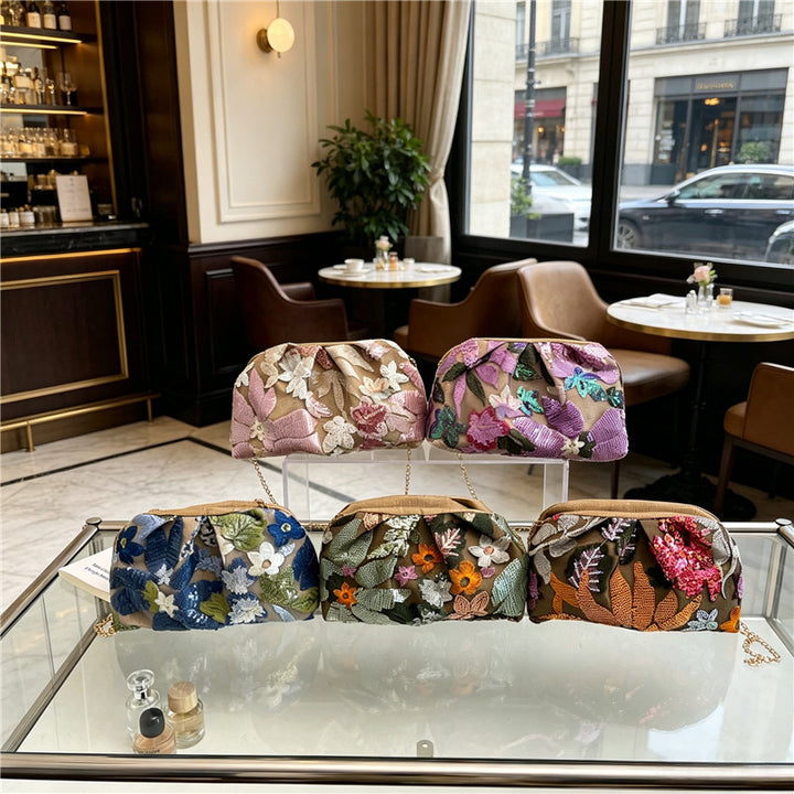 WoElegant Floral Sequin Clutch Bag Bowlift