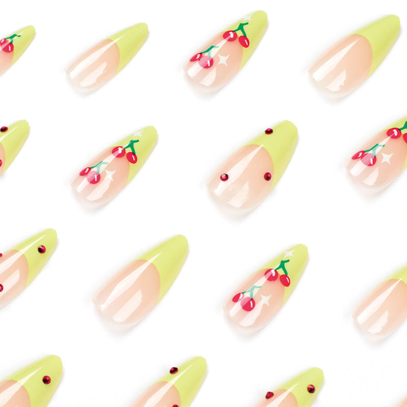 Artful Press-On Nails with Fruity Design Bowlift