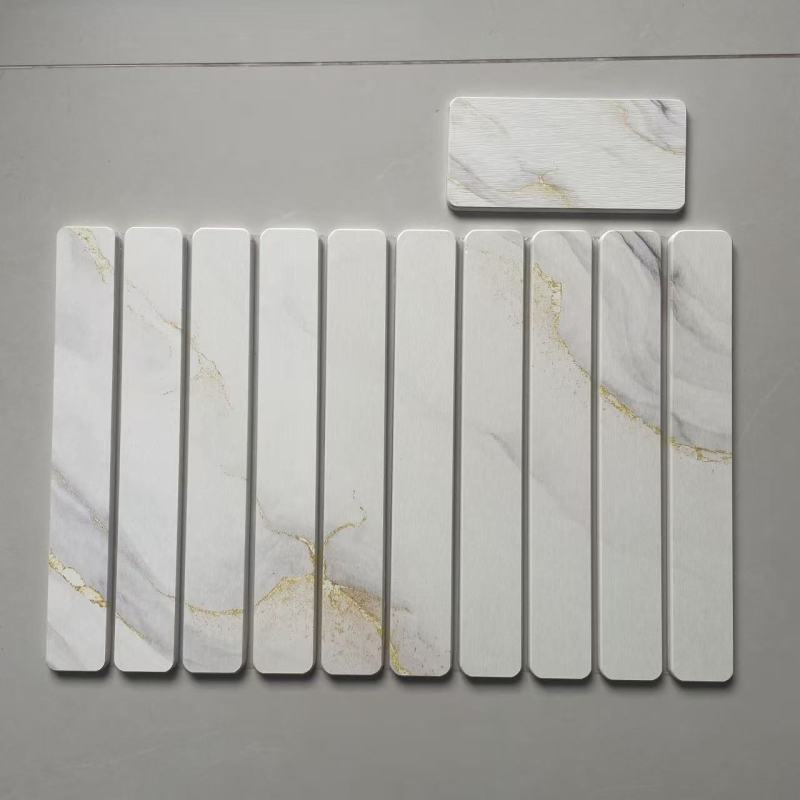 Decorative Marble Striped Kitchen Drying Mat
