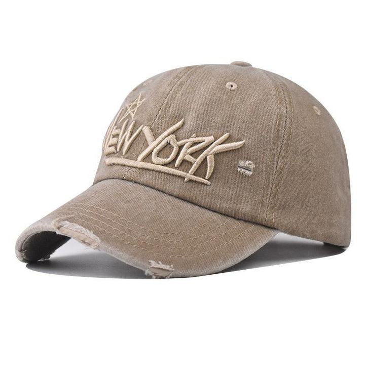 Men's Distressed Casual Embroidered Cap Bowlift