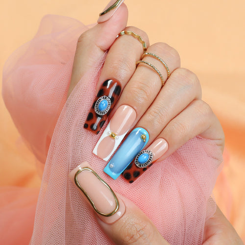 Acrylic nail set with luxurious design elements and creative accents Bowlift