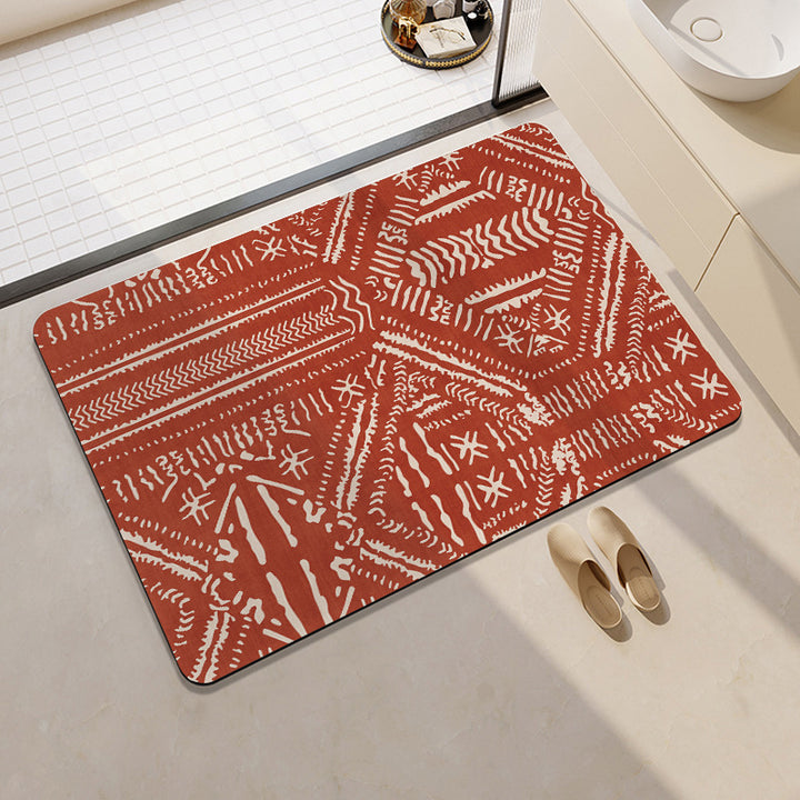 Abstract Geometric Pattern Bath Mat Bowlift