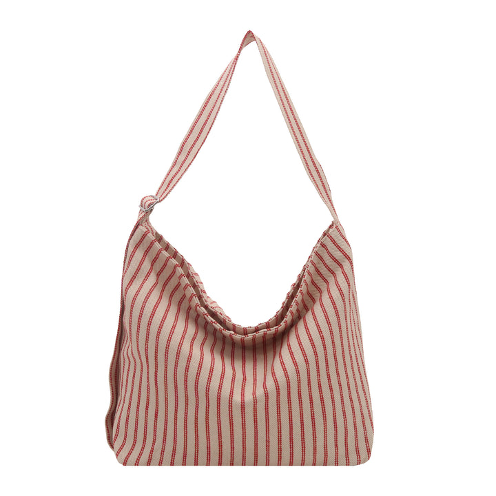 Casual Striped Canvas Tote Bag Bowlift