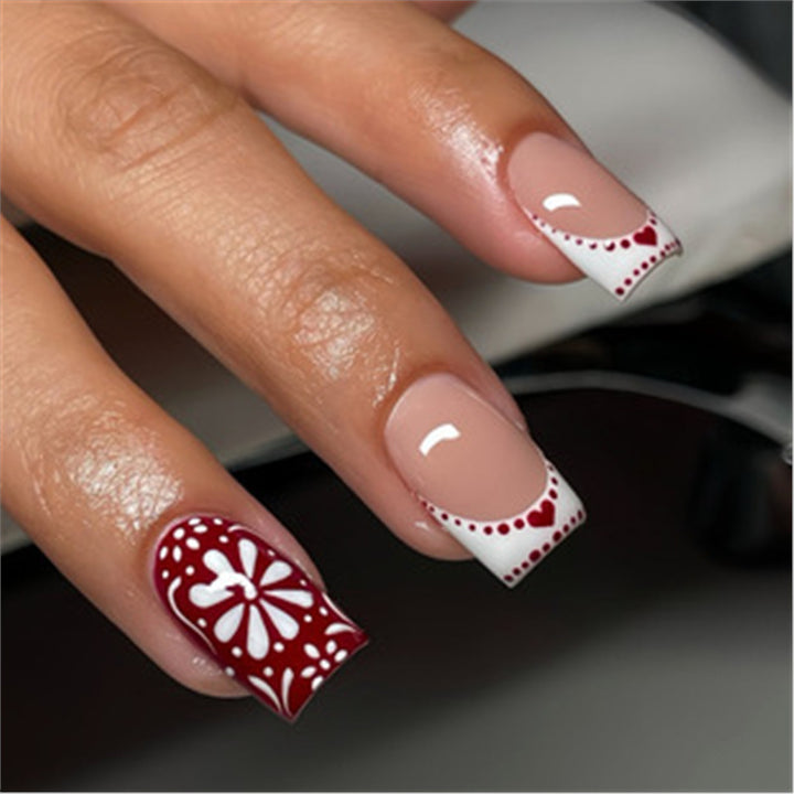 Artistic Press-On Nail Set with Premium Embellishments Bowlift