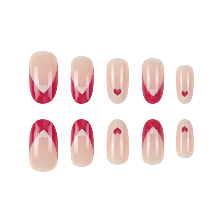 Heart-Accent Stiletto Press-On Nails Bowlift
