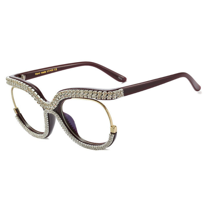 Ladies Glamorous Designer Sunglasses with Sparkling Frame Bowlift