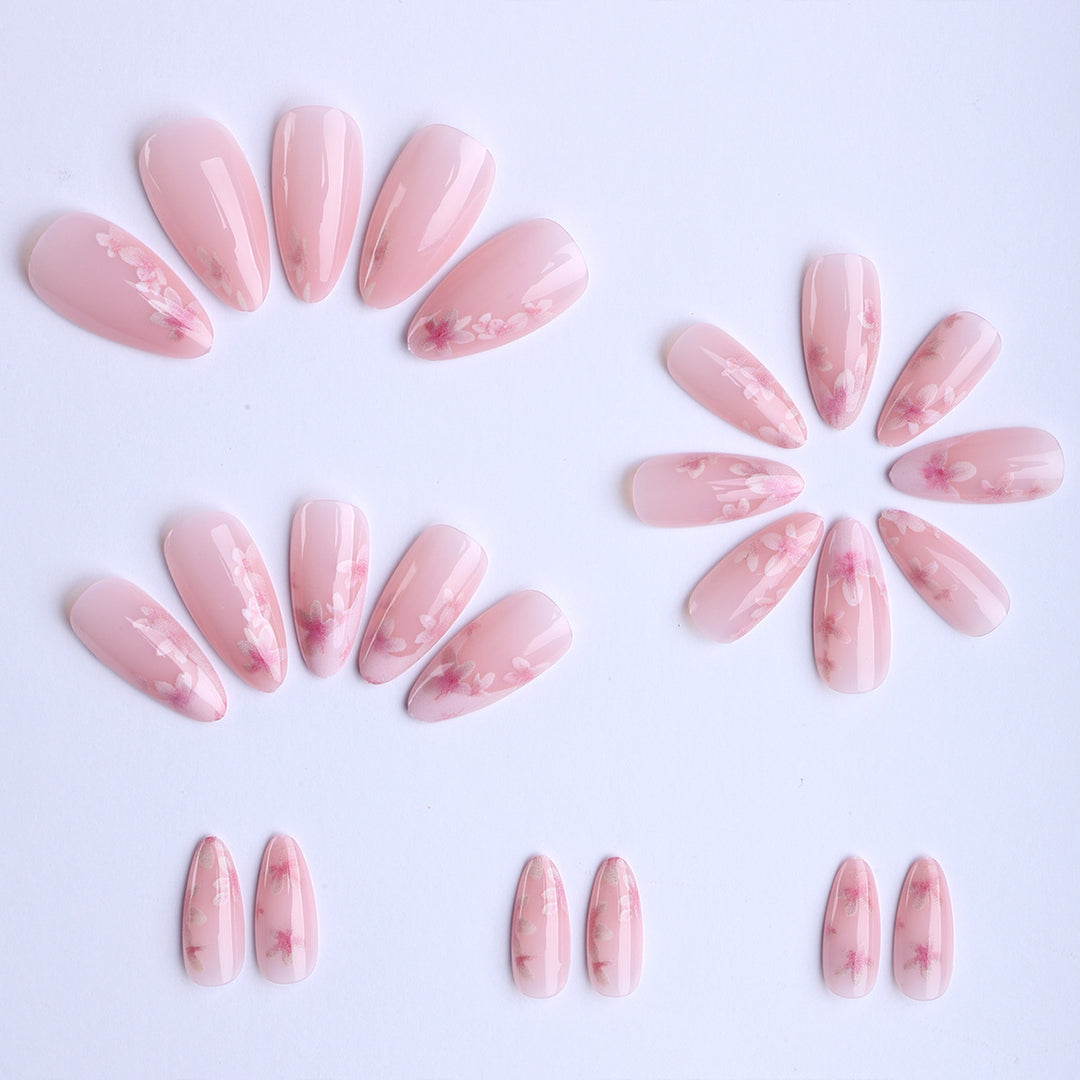 Artificial nails with delicate floral accents Bowlift