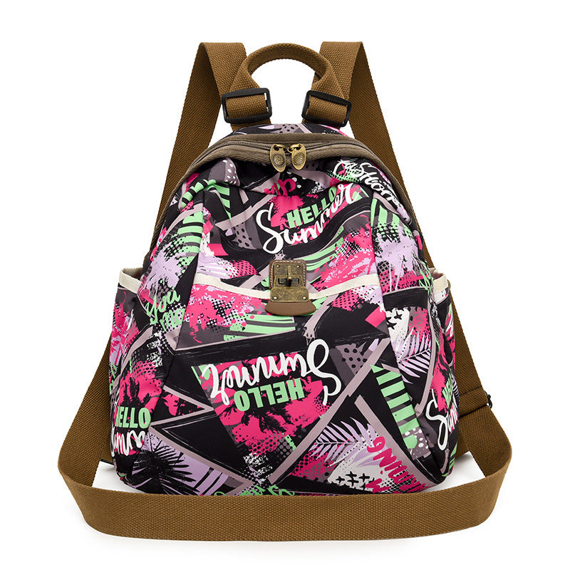 Trendy Graphic Print Backpack Bowlift