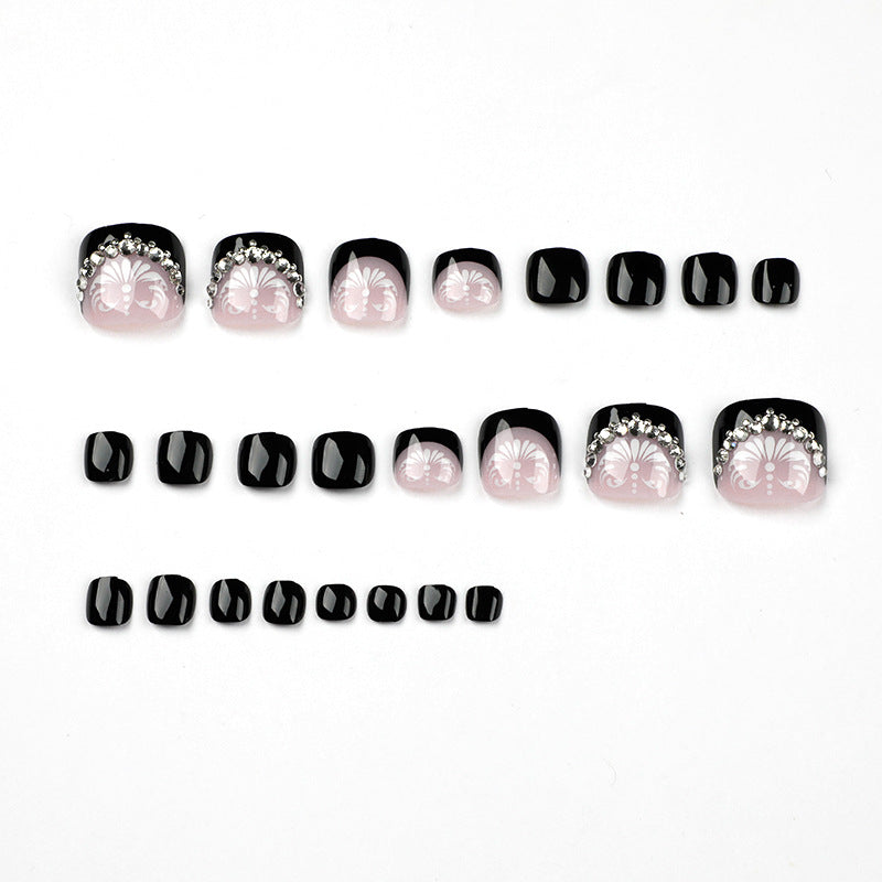 Artful toenail art with elegant glitter accent Bowlift