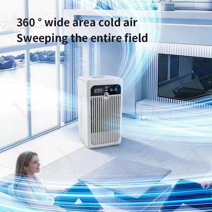 Unisex one size portable evaporative cooling tower with spray humidifier high-performance battery and multi-stage motor Bowlift