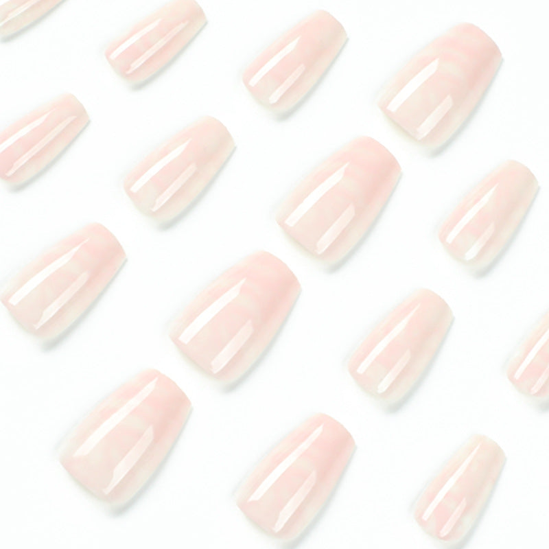 Elegant Nail Extensions with Marbled Accents Bowlift