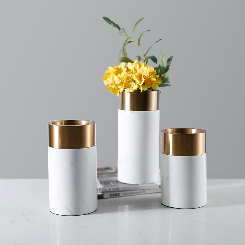 Stylish Marble and Gold Decorative Holder