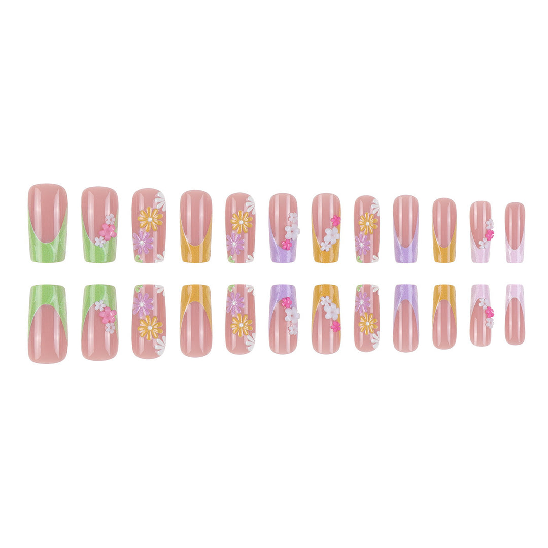 Floral Decorative Press-On Nails Bowlift